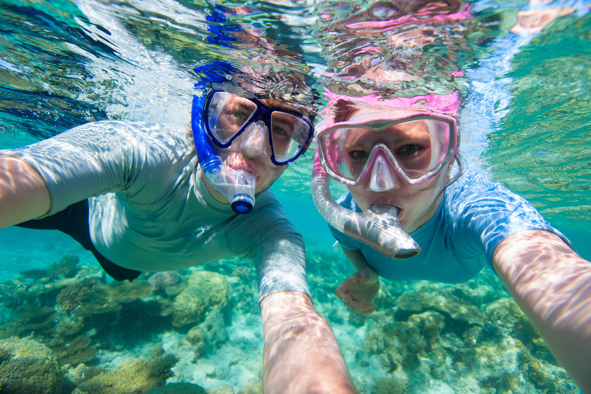 Couple snorkelling